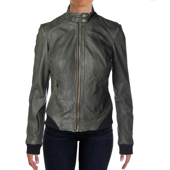 Lucky Brand Jackets & Blazers - Lucky Brand Olive Green Leather Jacket, Size S